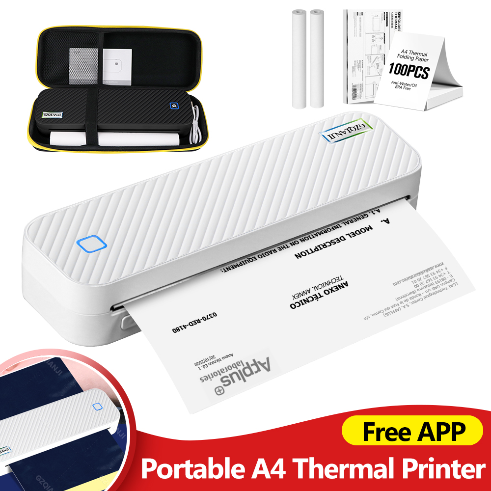 Home Office Travel Document - Portable A4 Thermal Printer Bluetooth Photos