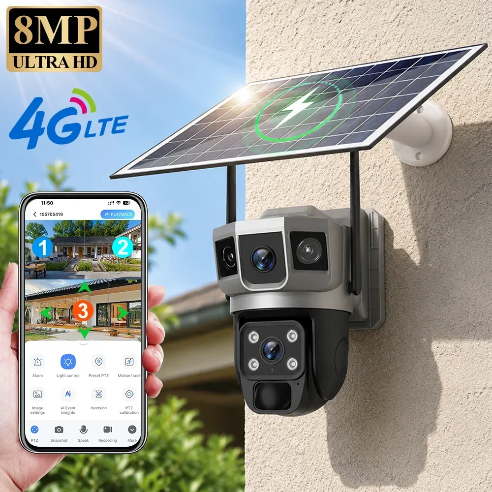Home Office Zoom - V380 4K 3 screens 4G Camera