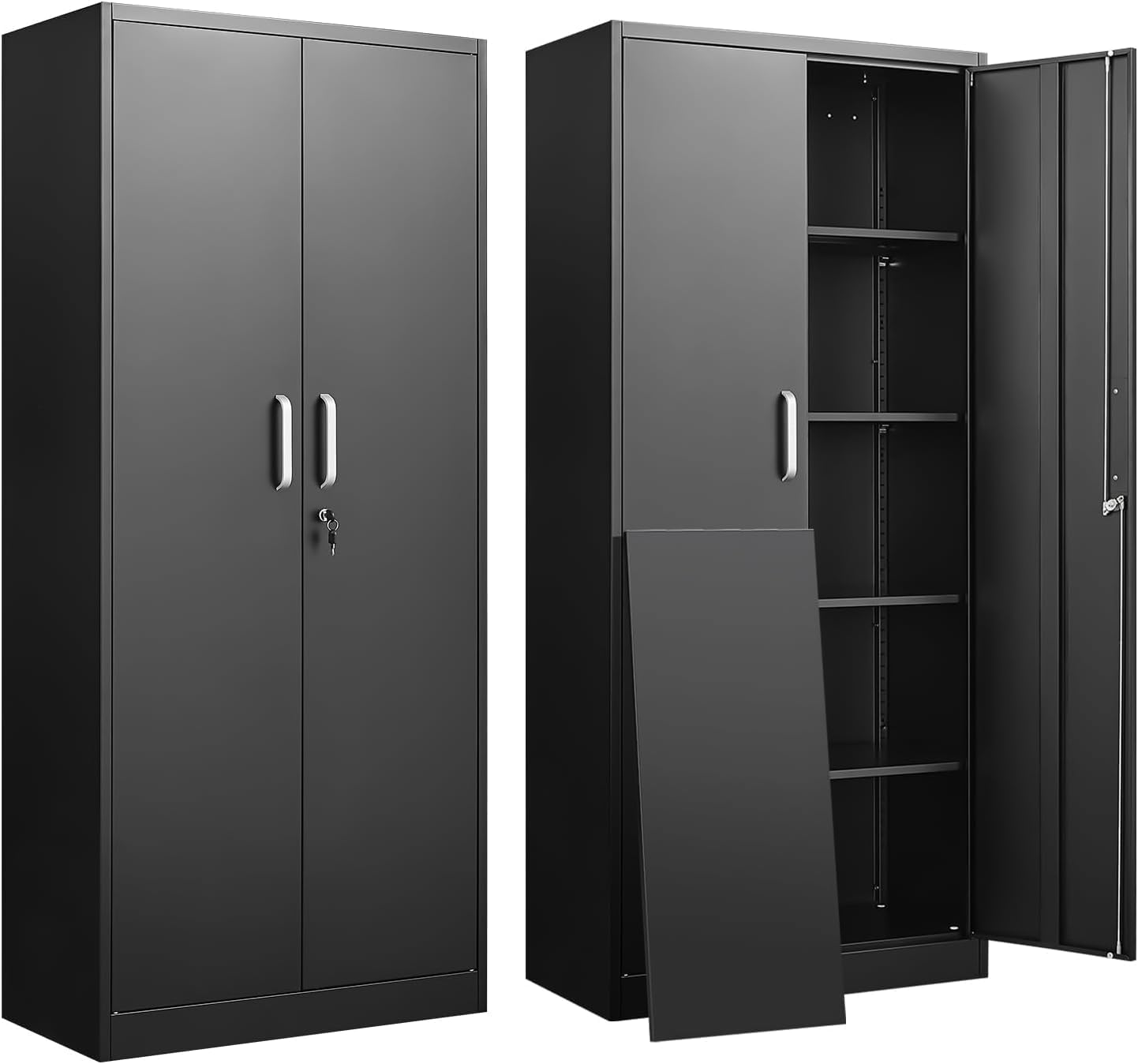 Home Office Kitchen - Metal Storage Cabinet With Adjustable Shelves