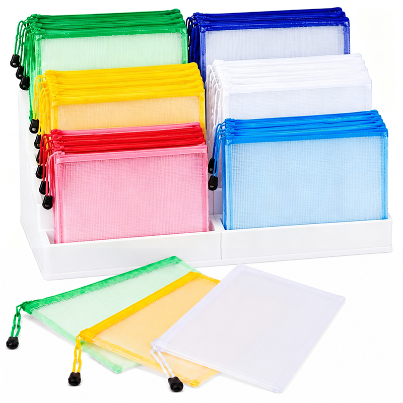 File Cabinet Drawer - 5/20PCS A4/A5 Mesh Zipper Pouch Bags