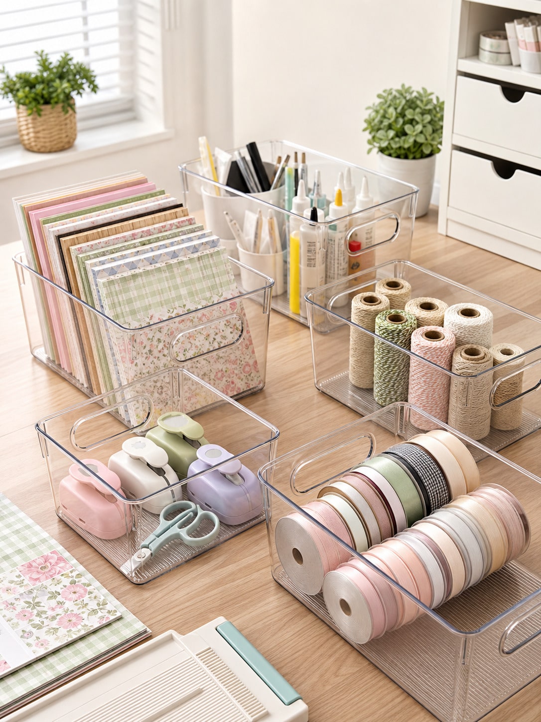 8-Pack Clear Storage Bins with - Home Office Organization ulasan dan harga