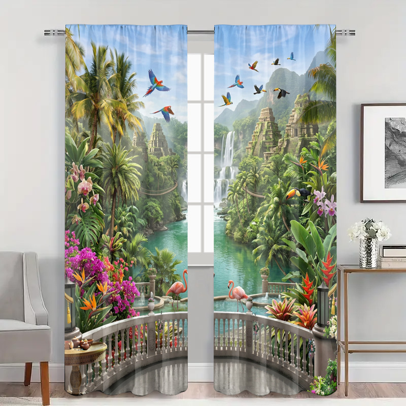 Vibrant Tropical Jungle Waterf - Home Office Bali ulasan dan harga