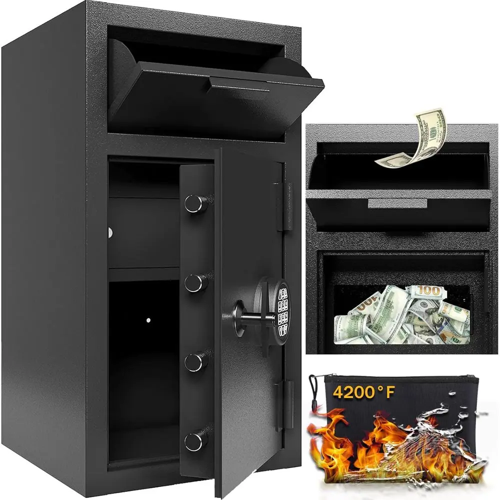 Waterproof Cash Drop Safe Box  - Home Office Travel Document ulasan dan harga