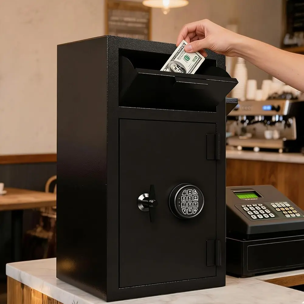 Waterproof Cash Drop Safe Box  - Home Office Travel Document ulasan dan harga