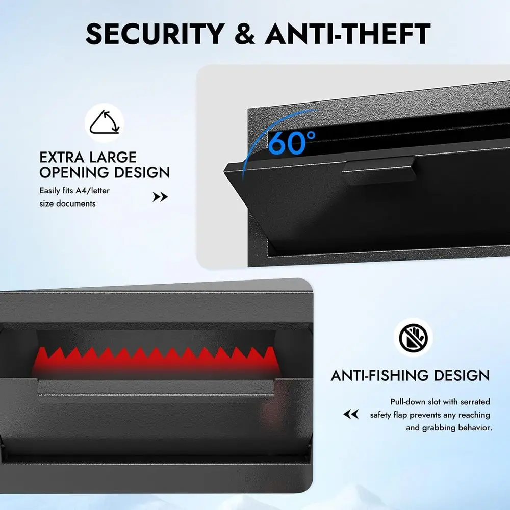 Waterproof Cash Drop Safe Box  - Home Office Travel Document ulasan dan harga