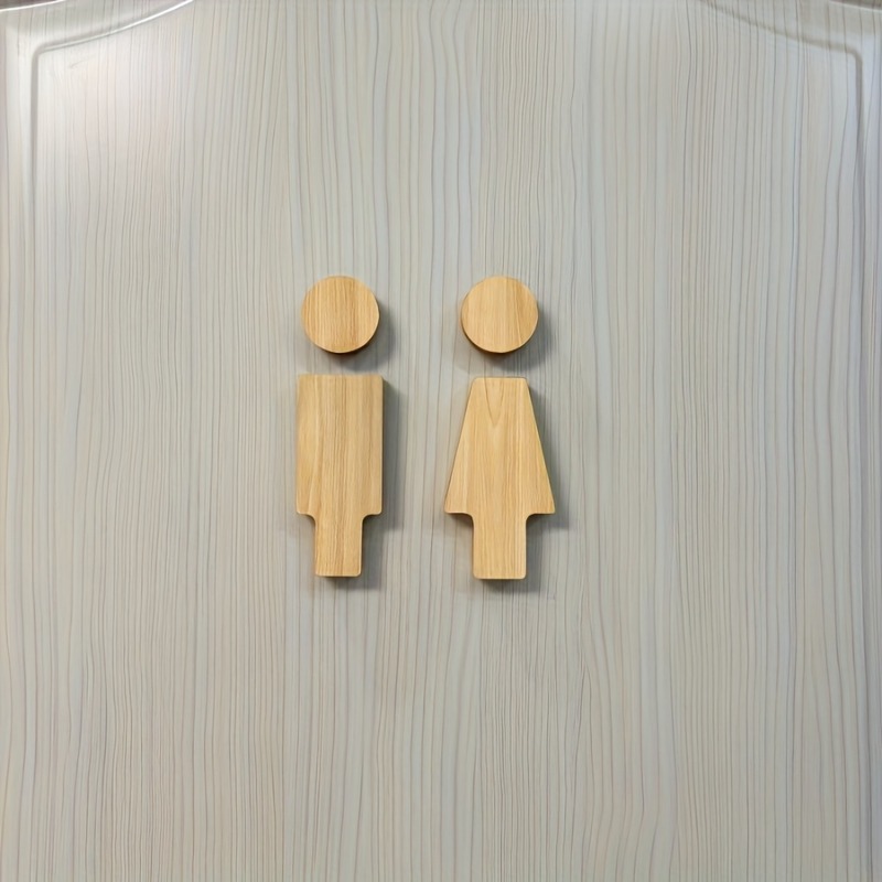 2PCS Wooden Bathroom Sign for  - Home Or Office Use ulasan dan harga