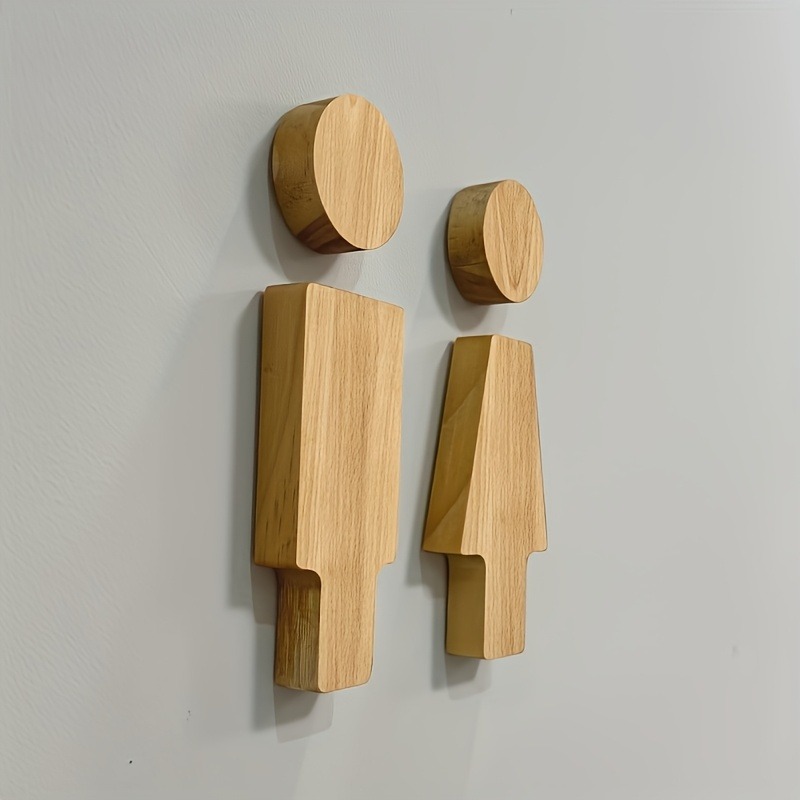 2PCS Wooden Bathroom Sign for  - Home Or Office Use ulasan dan harga
