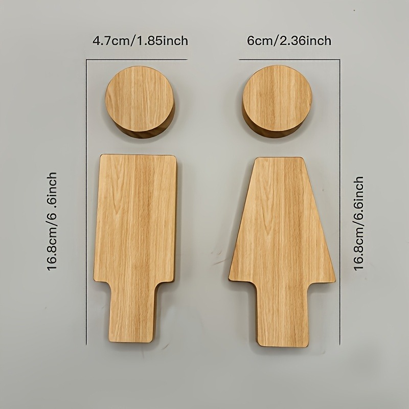 2PCS Wooden Bathroom Sign for  - Home Or Office Use ulasan dan harga