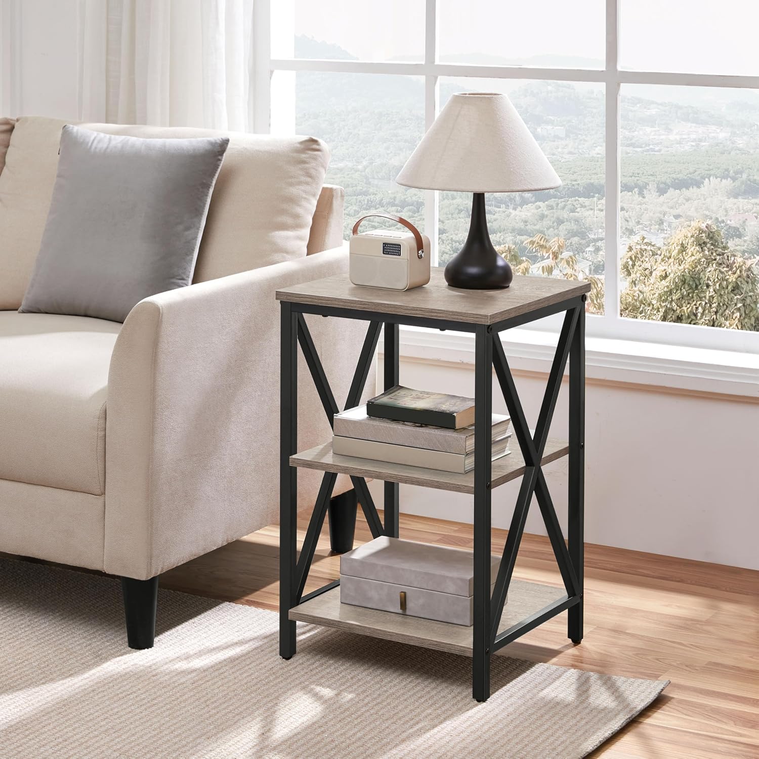 End Table Living Room, 3-Tier  - Home Office Industrial Design ulasan dan harga