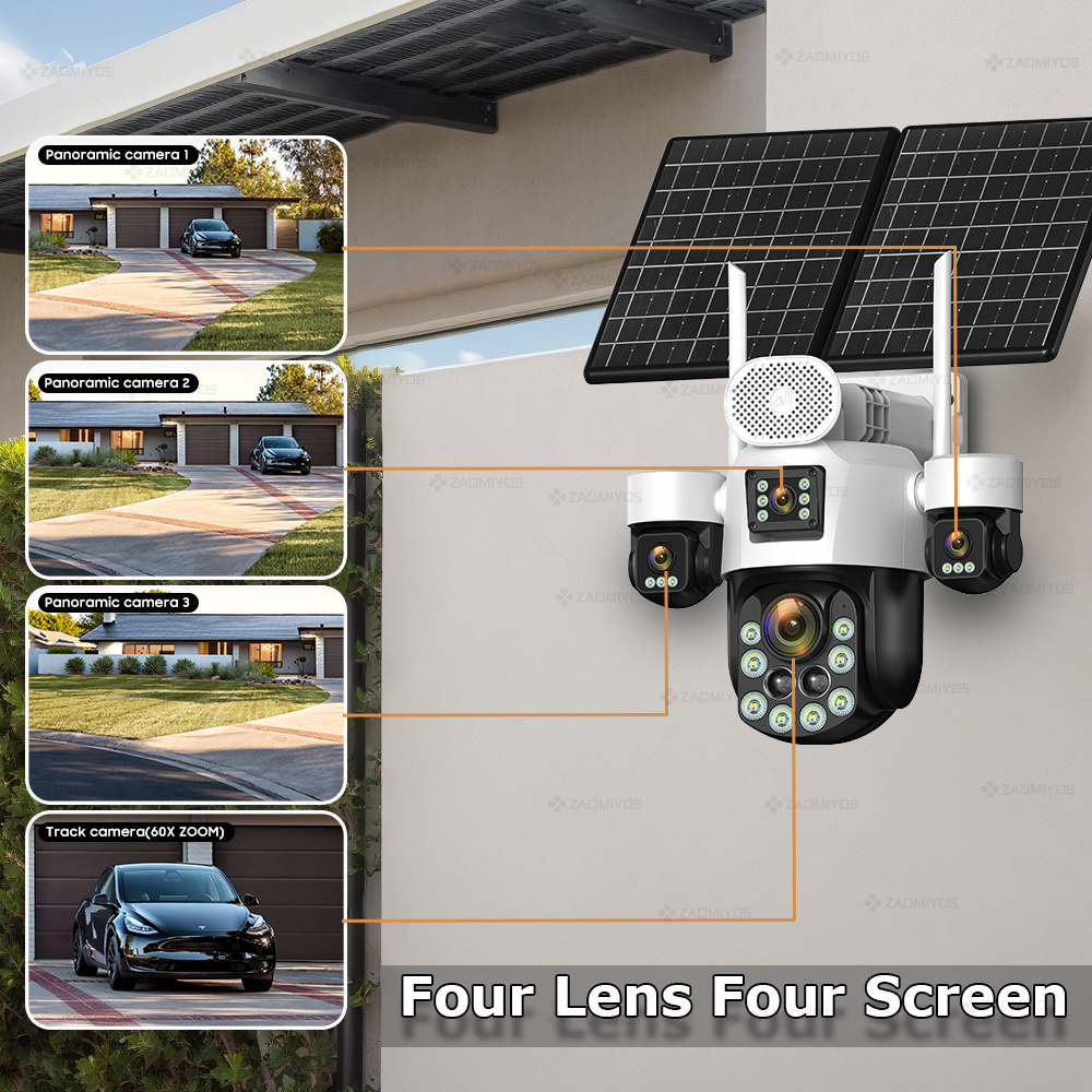 4 Lens Outdoor 360° Surveillan - Home Office Zoom ulasan dan harga