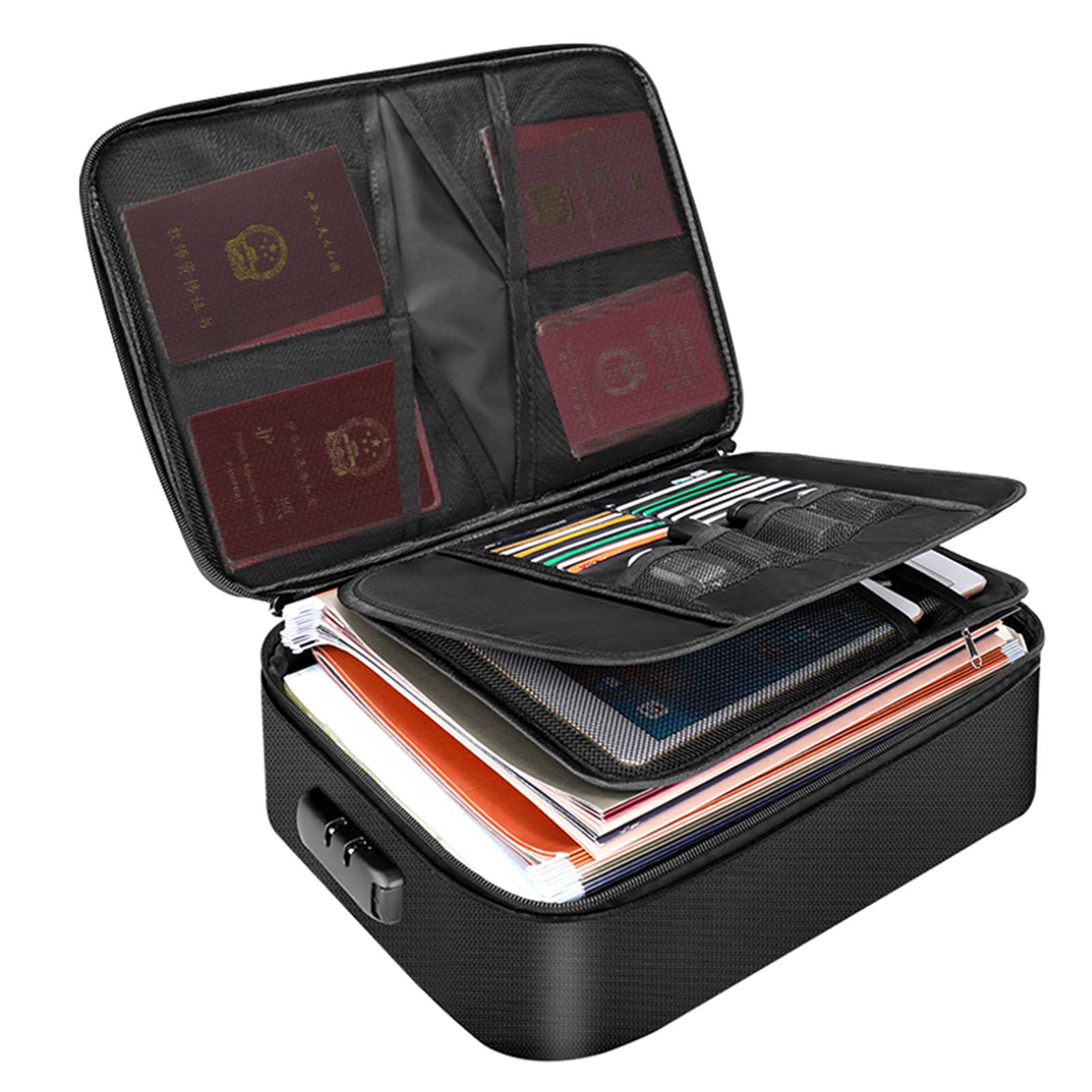 Fireproof Document Bag with Zi - Home Office For Passport ulasan dan harga