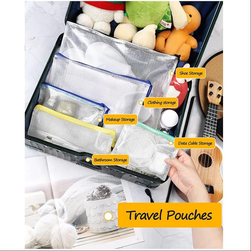 27Pcs Mesh Zipper Pouch Mesh Z - Home Office Travel Document ulasan dan harga