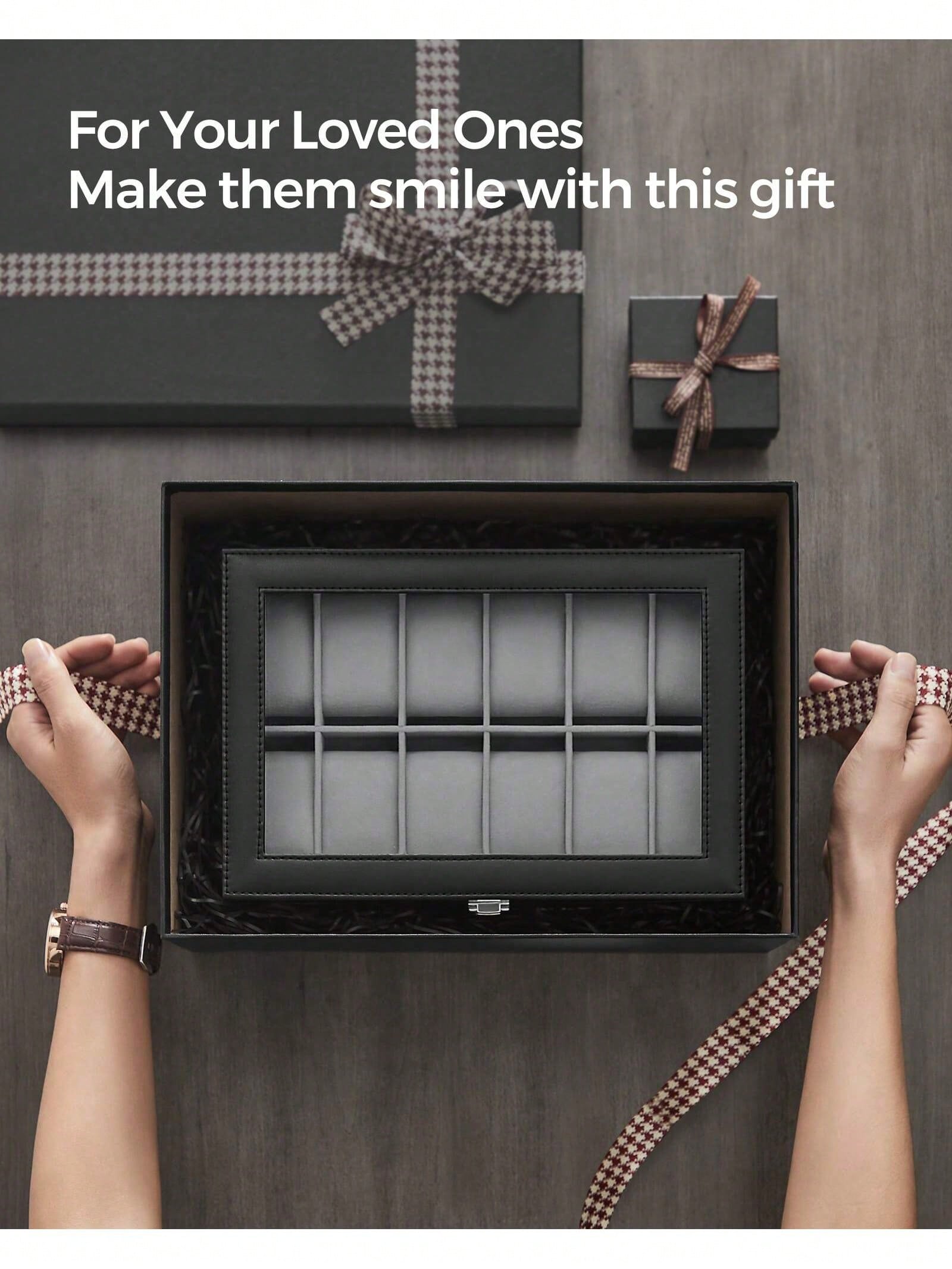 12-Slot Lockable Watch Box wit - File Cabinet Drawer ulasan dan harga