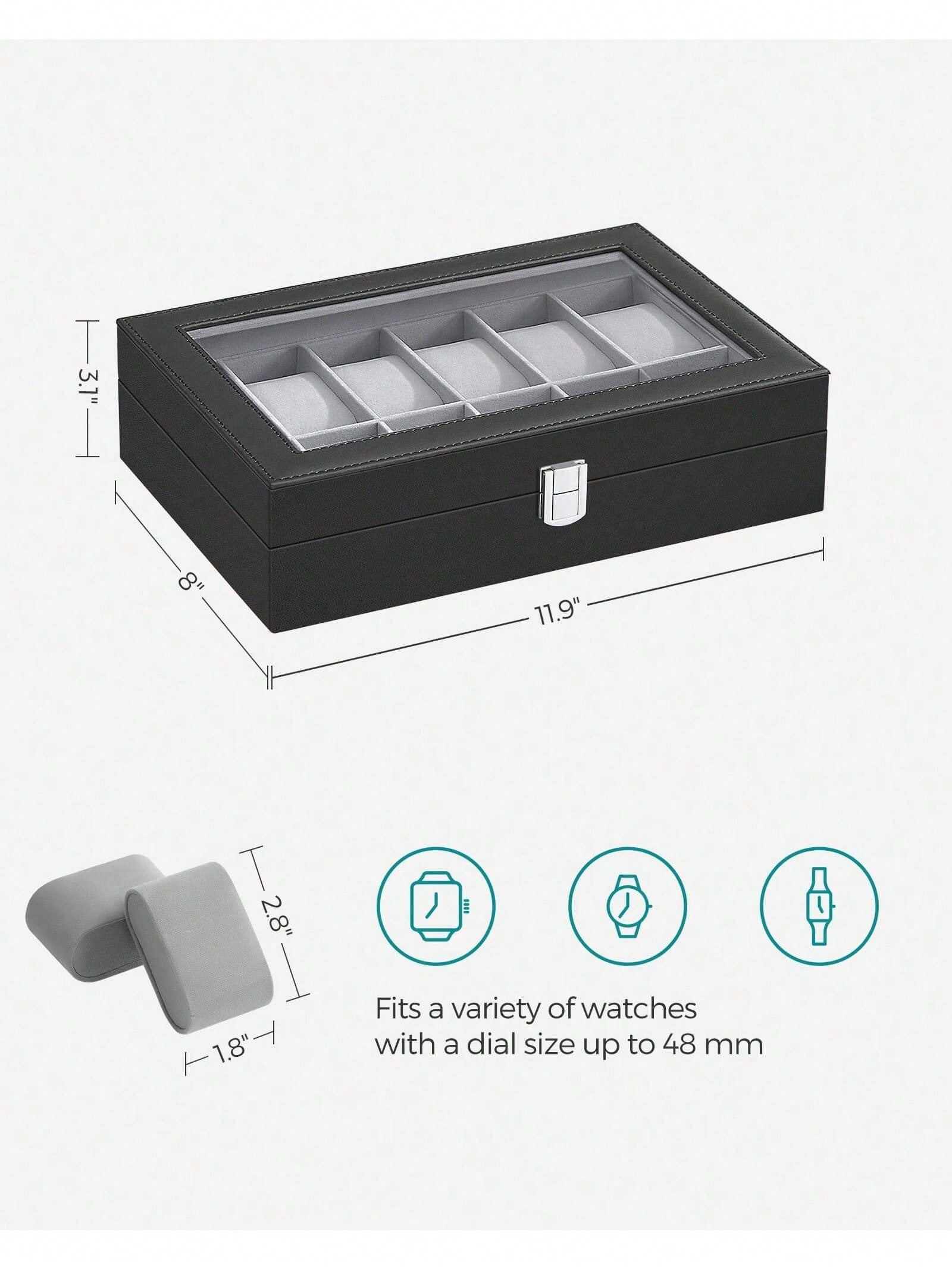 12-Slot Lockable Watch Box wit - File Cabinet Drawer ulasan dan harga