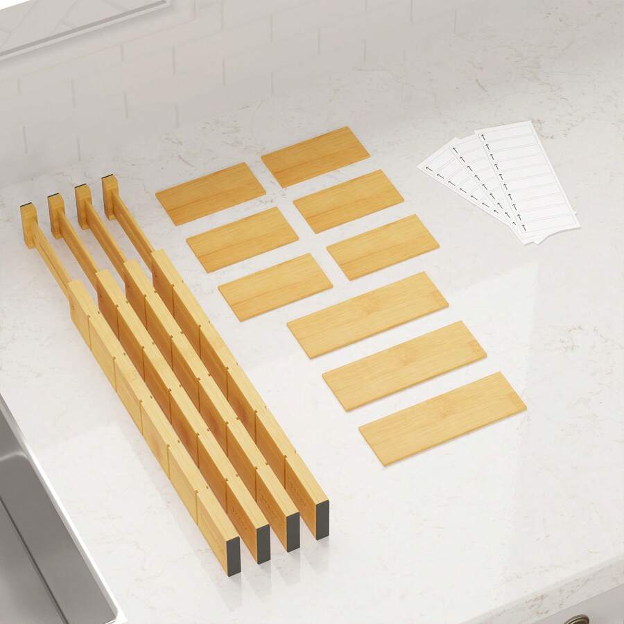 Bamboo Drawer Separators With  - Home Office Kitchen ulasan dan harga