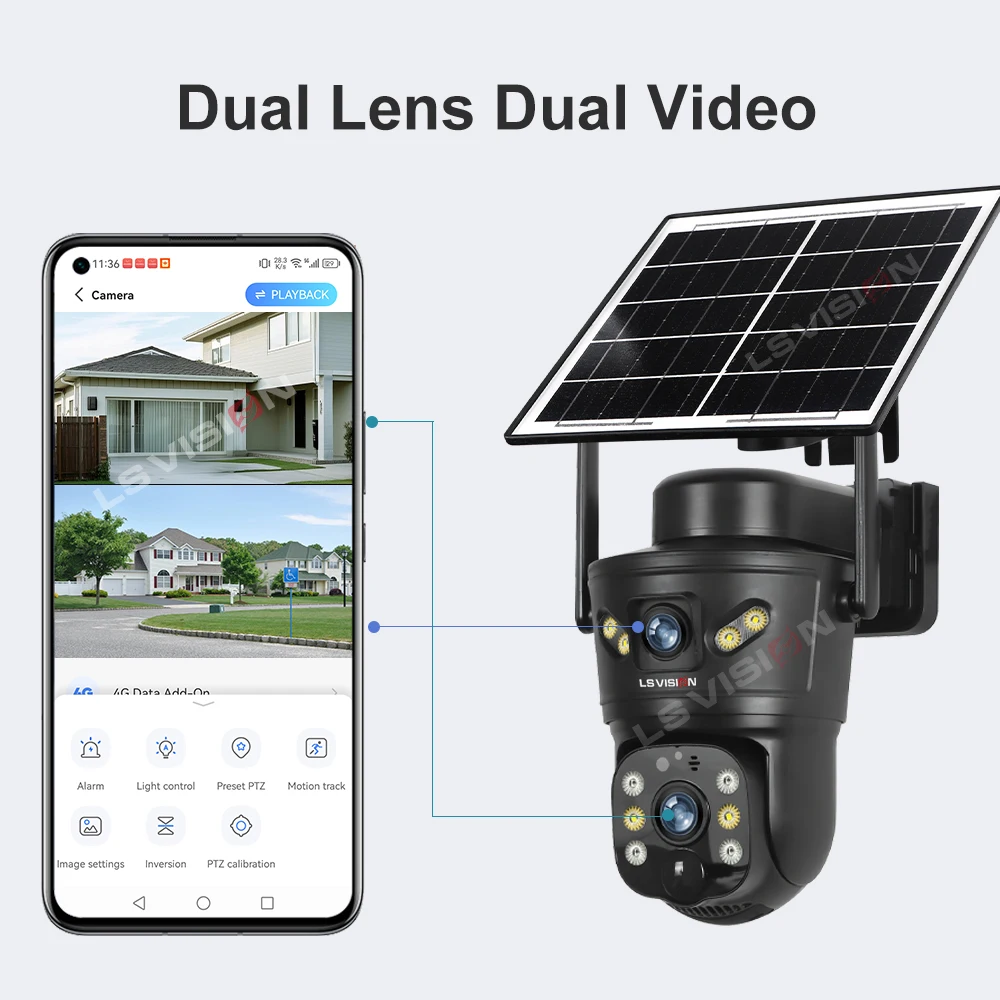 LS VISION 8MP 4G Solar Camera  - Home Office Zoom ulasan dan harga