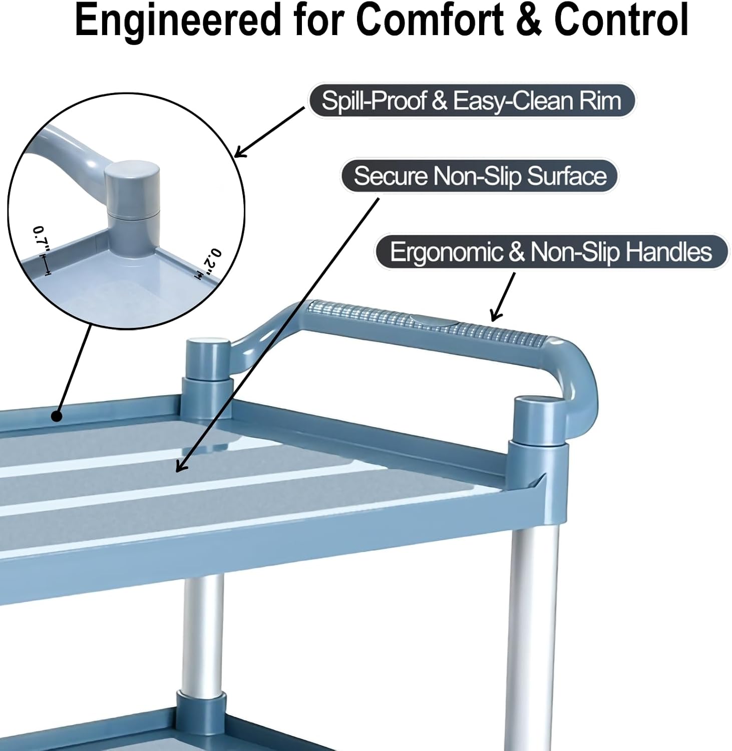 3-Tier Rolling Utility Service - Home Office Kitchen ulasan dan harga