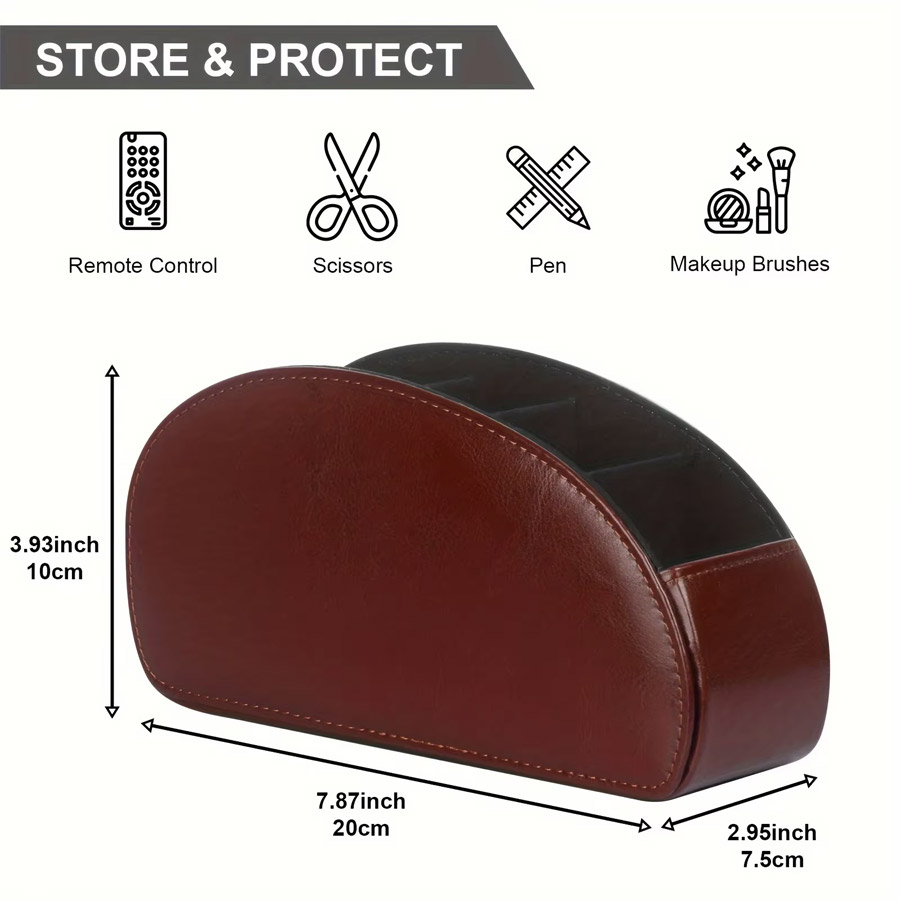 1Pc 5 Grid PU Leather Desktop  - Home Office Organization ulasan dan harga