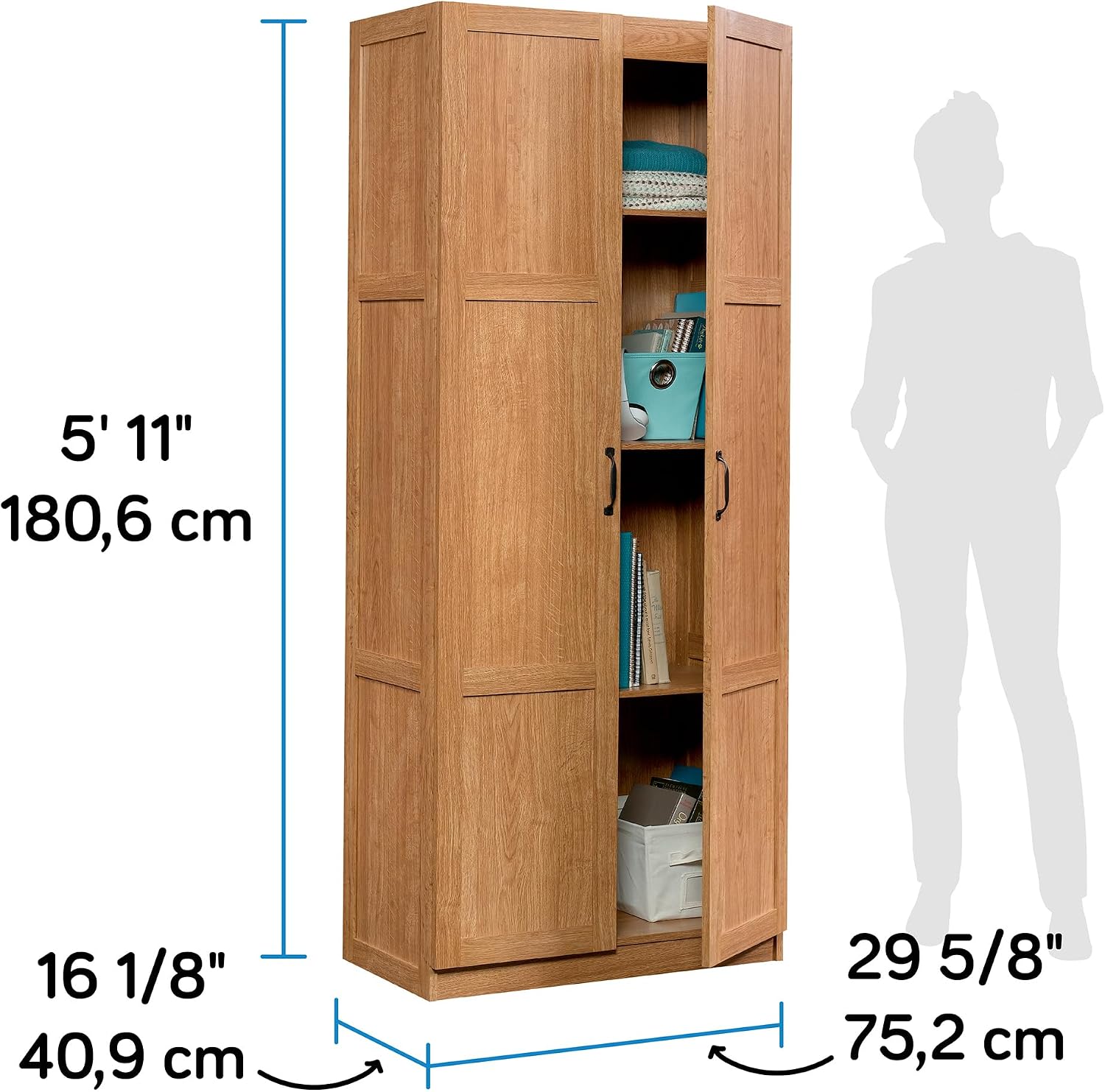 Tall Storage Cabinet, Freestan - Home Office Kitchen ulasan dan harga