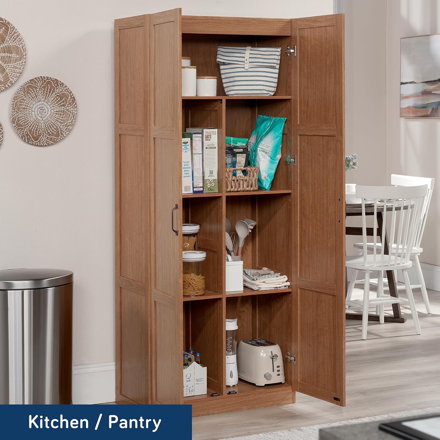 Tall Storage Cabinet, Freestan - Home Office Kitchen ulasan dan harga