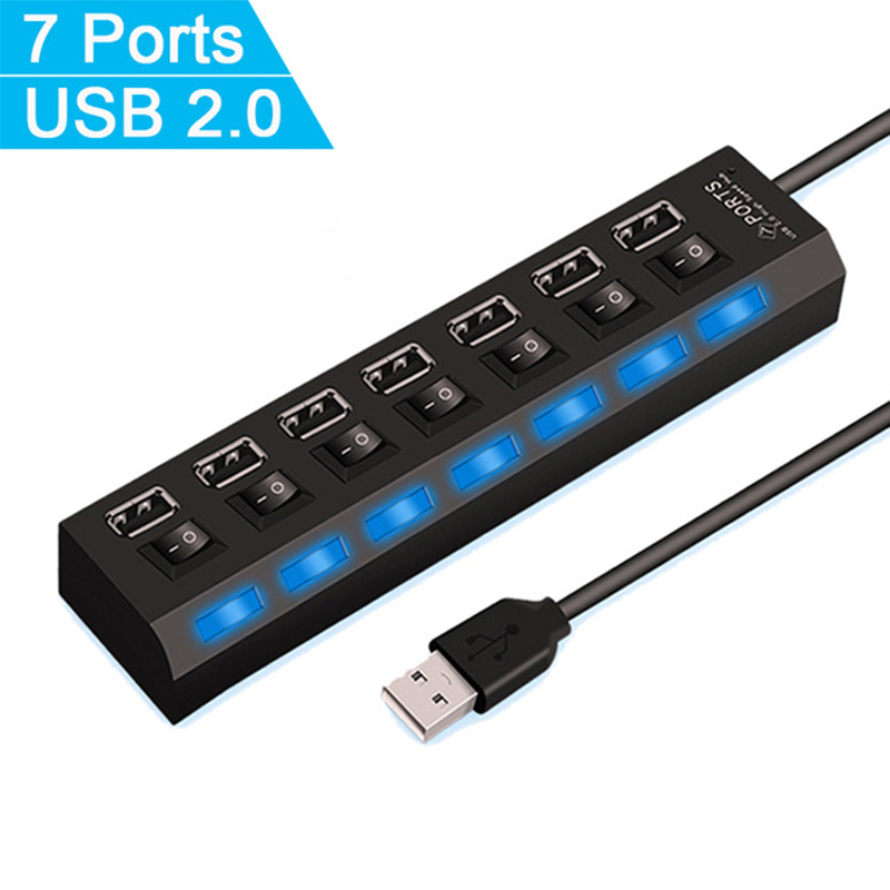 7 Port USB 2.0 Hub Splitter Fo - Home Or Office Use ulasan dan harga