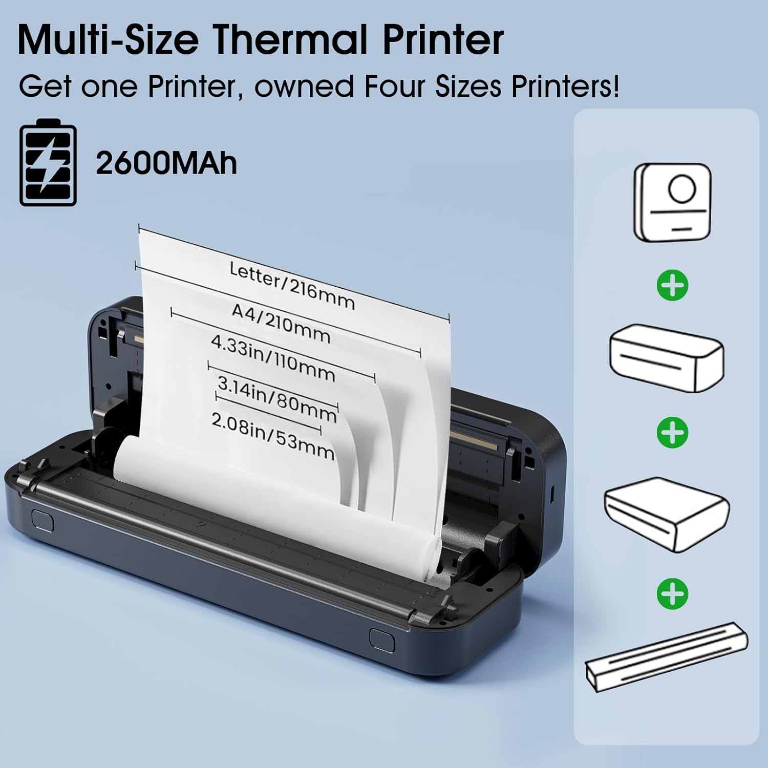 Portable A4 Thermal Printer Bl - Home Office Travel Document ulasan dan harga