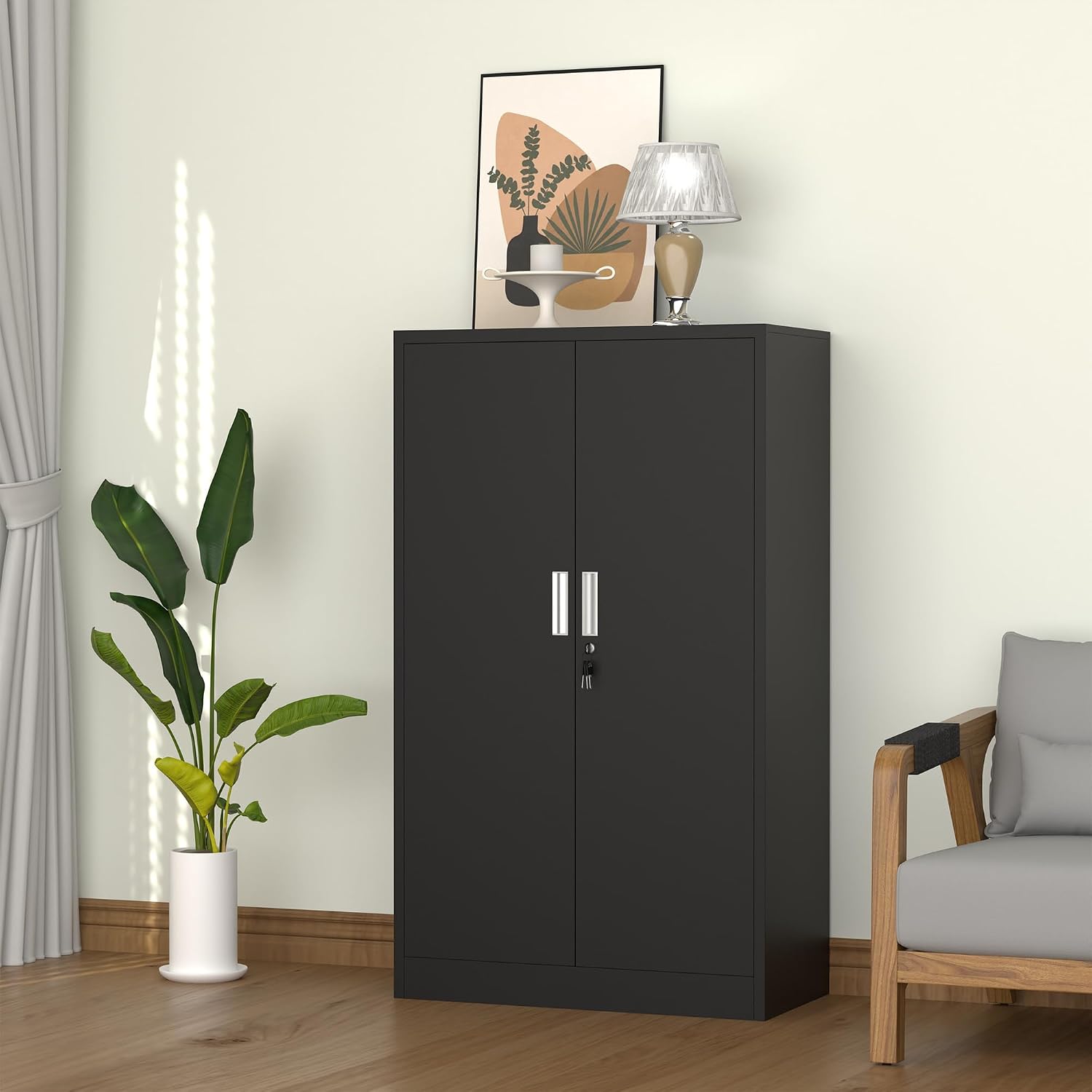 53.5 Inch Tall Metal Lockable  - Home Office Kitchen ulasan dan harga