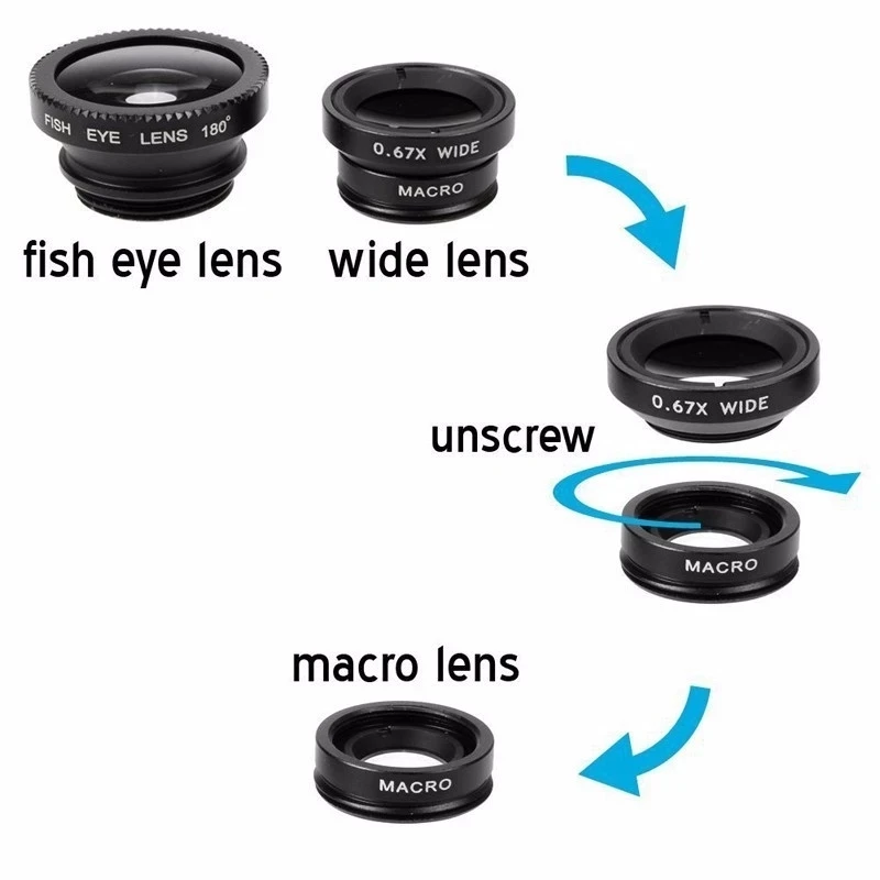 3in1 Fisheye Wide Angle Micro  - Home Office Zoom ulasan dan harga