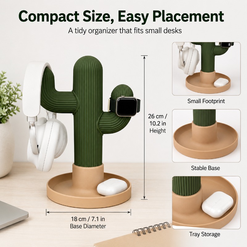Minimalist Cactus Headset Stan - Home Office Organization ulasan dan harga