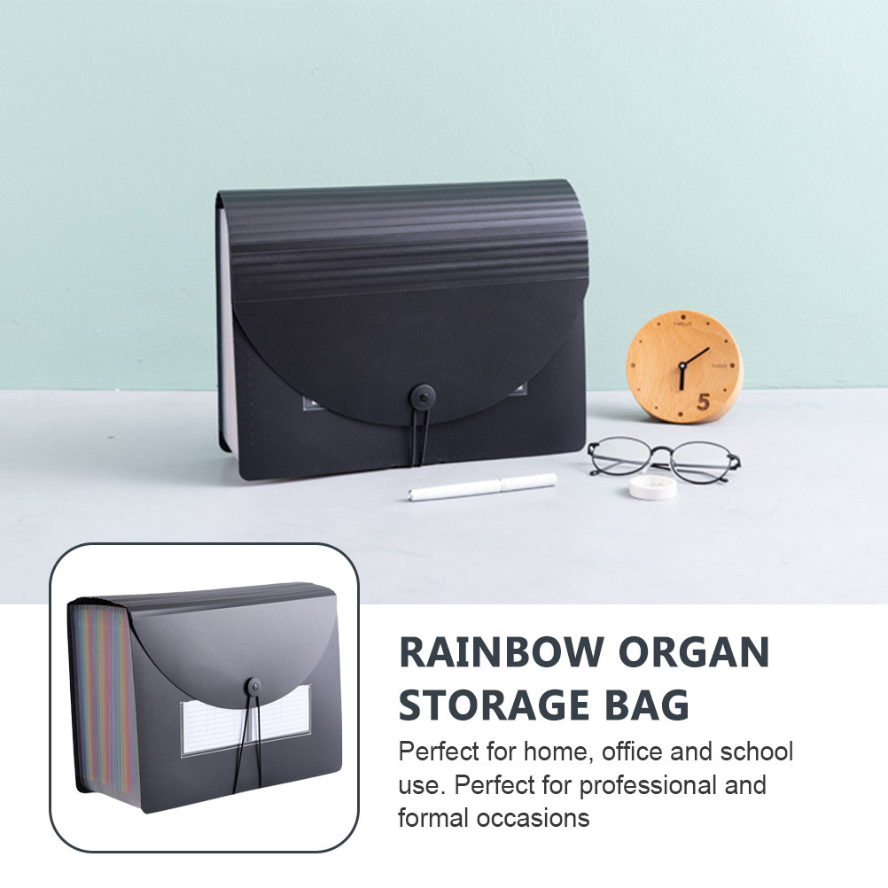 Rainbow Accordion File Folder  - Home Office Travel Document ulasan dan harga